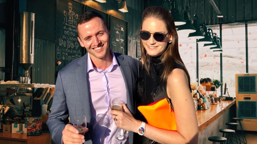  A candid shot of Jessica Tarlov and Roman Kuznetsov attending an event together or on a family outing